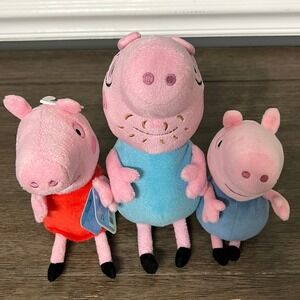 Peppa Pig Plush Toy‎ Set of 3 Daddy Pig Peppa George Stuffed Animals